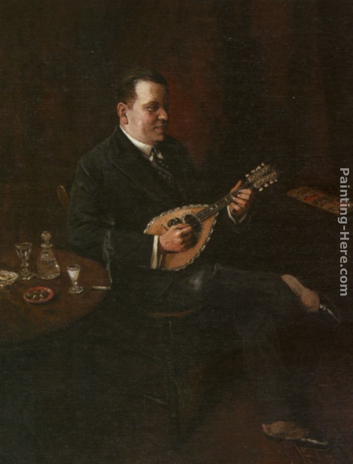 Charles Spencelayh The Mandolin Player